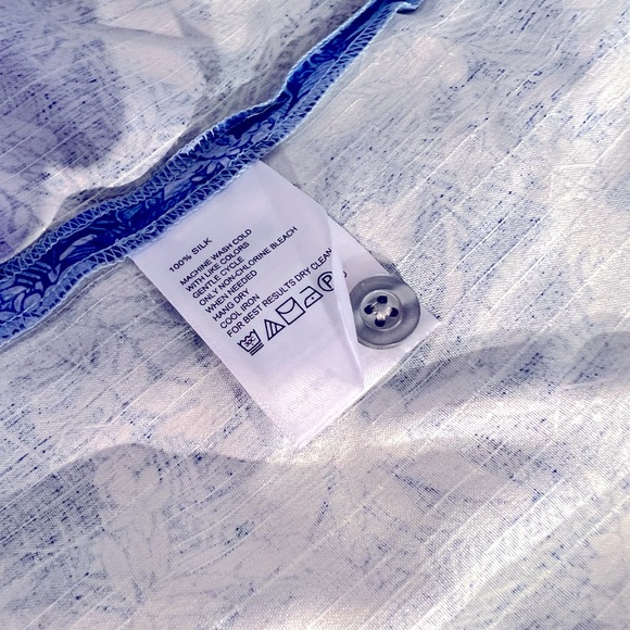 Tommy Bahama Short Sleeve Shirt Mens Small Blue Button Up Collared 100% Silk NWT - Picture 12 of 13